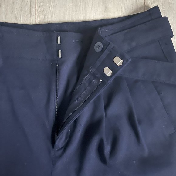 Gap Navy Ankle Pleated Trousers - Picture 1 of 8